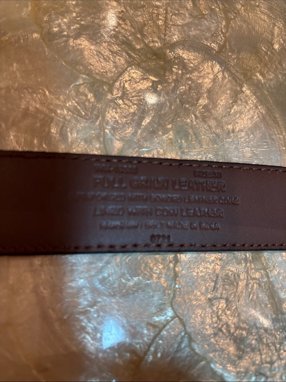 Full green leather men’s belt